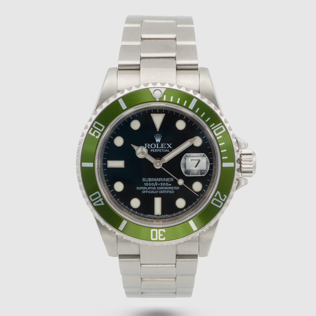 2007 Rolex Submariner Kermit Mint Green Bezel Ref. 16610LV