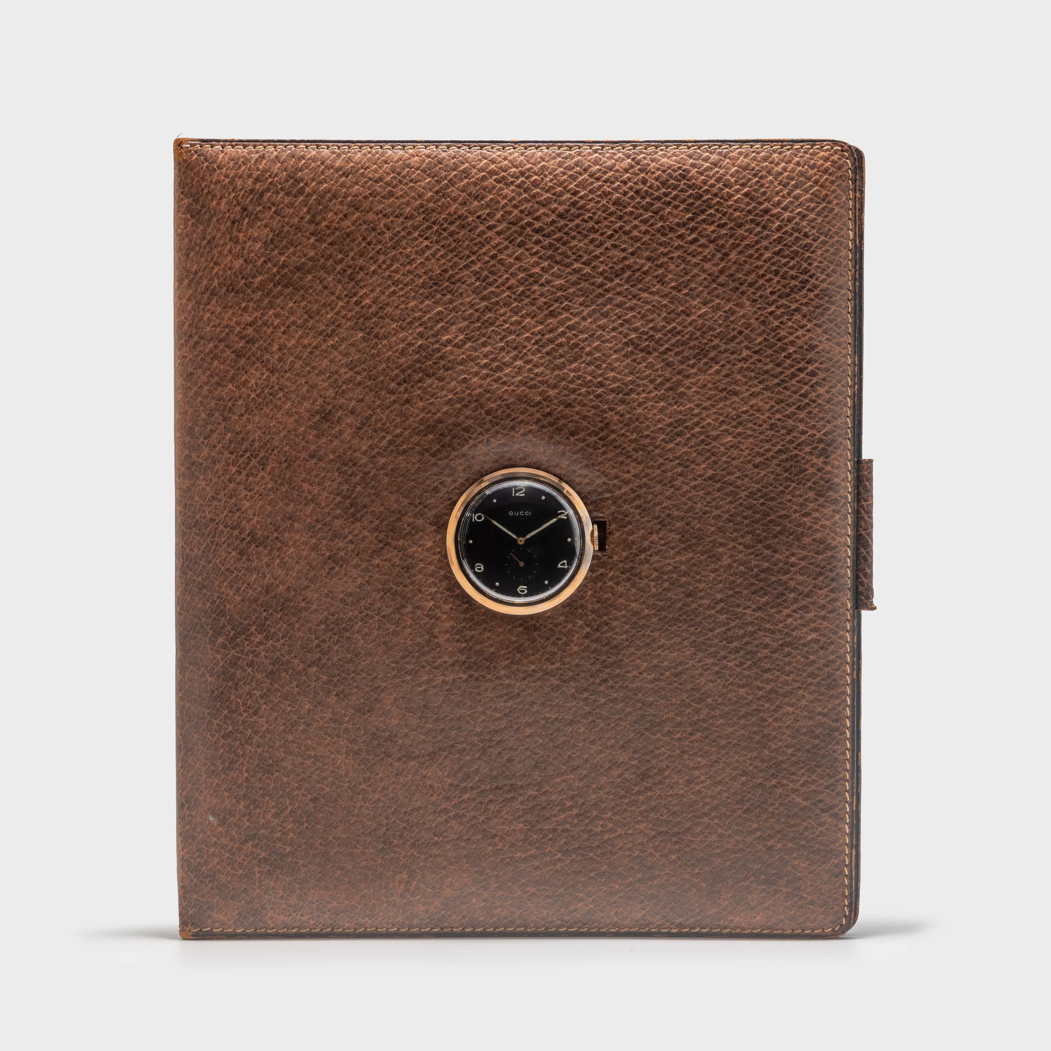 1970 Gucci, Document Binder with Integrated Watch