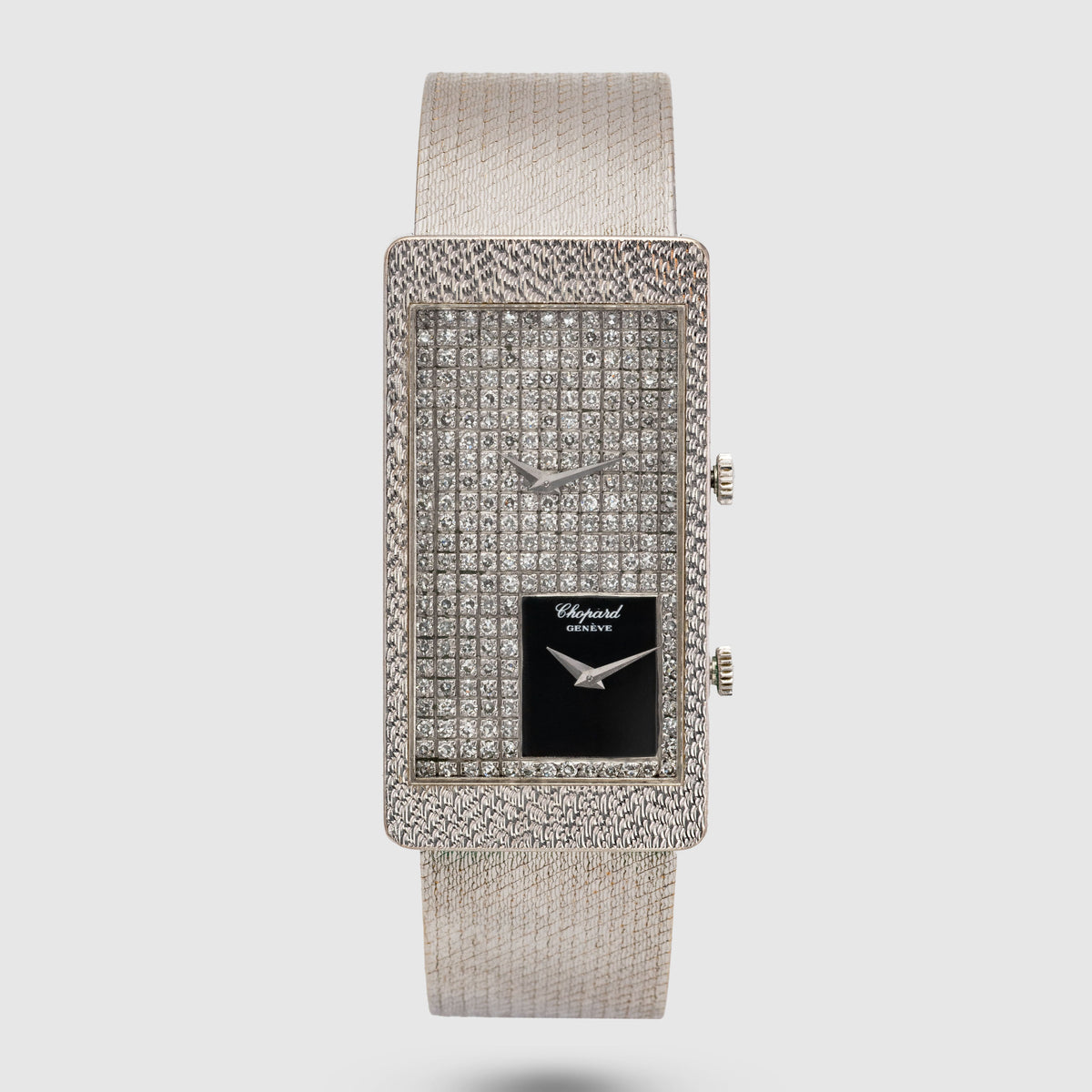 1970's Chopard by Kutchinsky White Gold Pavee & Lacquer Dial with Mesh Bracelet Ref. 5093 1