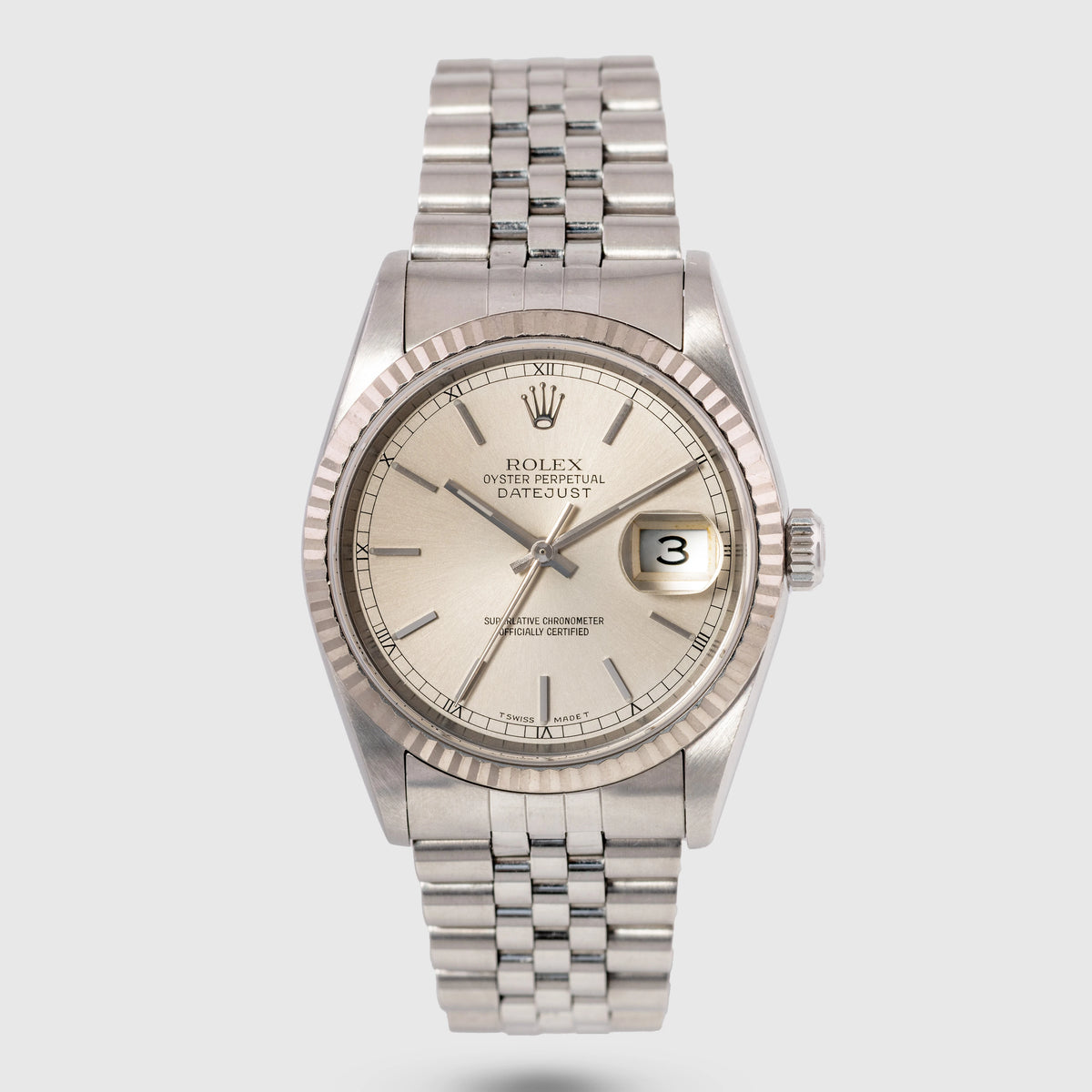 1995 Rolex Datejust St/WG Silver Dial Ref. 16234