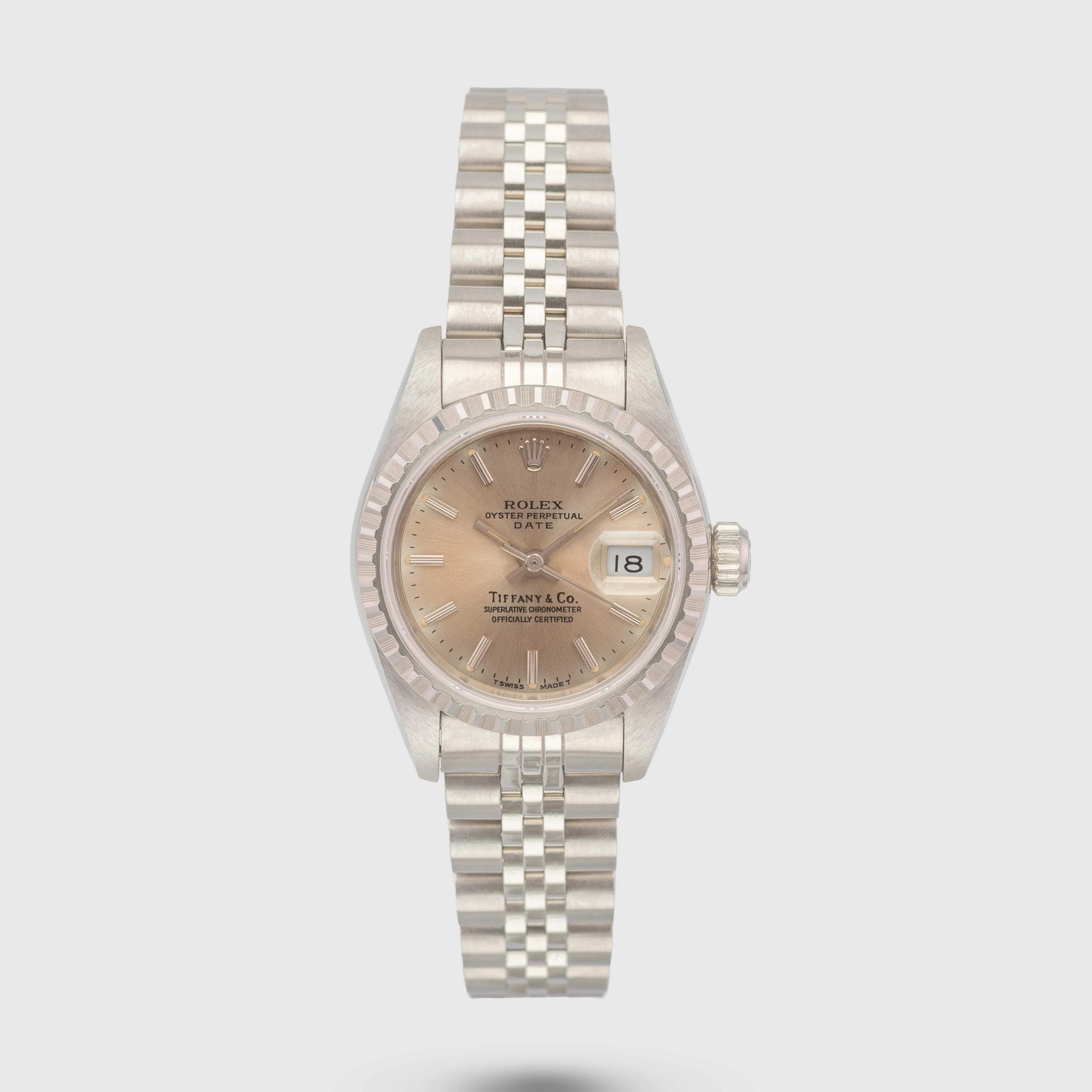 1991 Rolex Lady Oyster Perpetual Date 'Tiffany & Co' LNOS Ref. 69240 (Box and Papers)