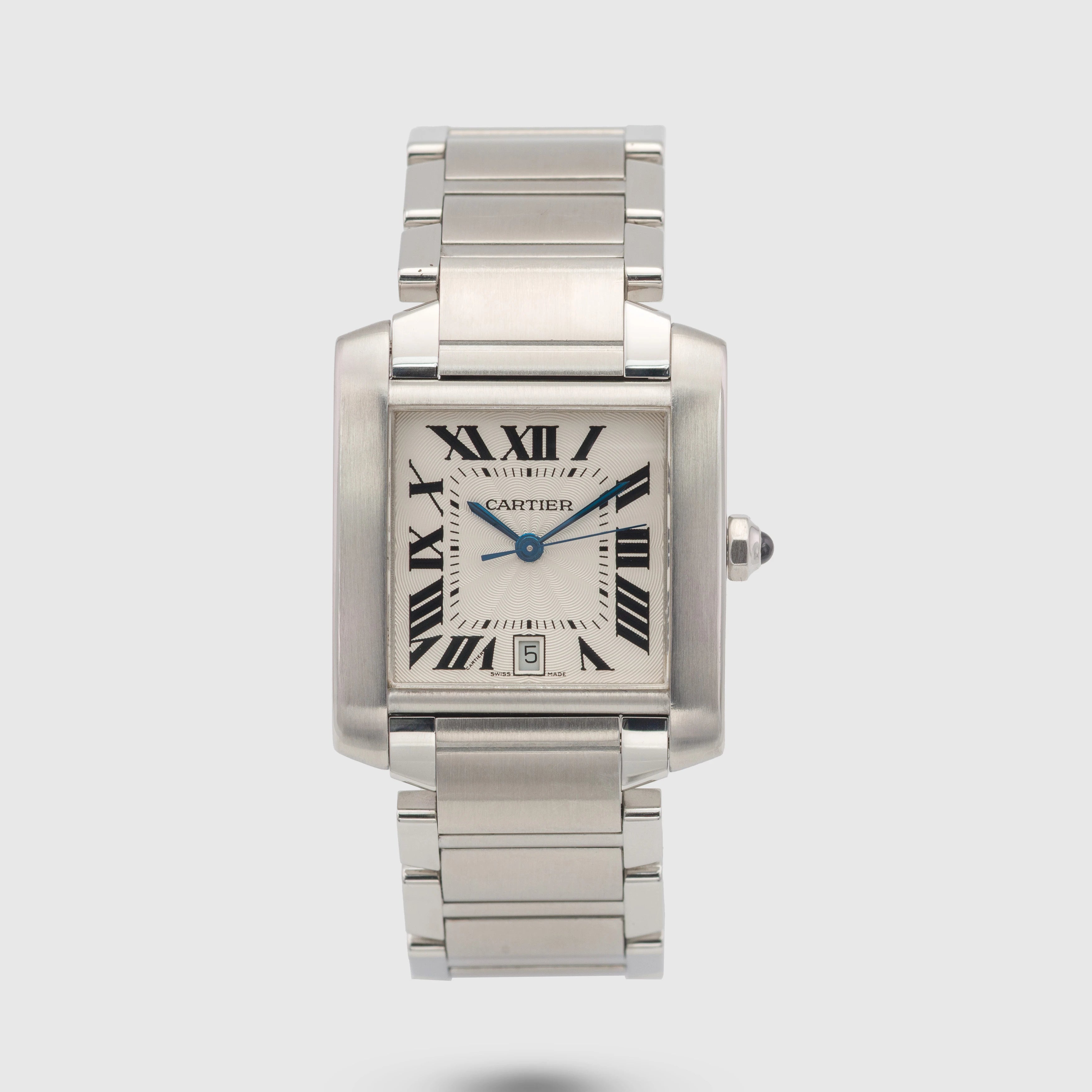 2000 Cartier Tank Francaise Large White Roman Dial Ref. 2302 (Box & Papers)