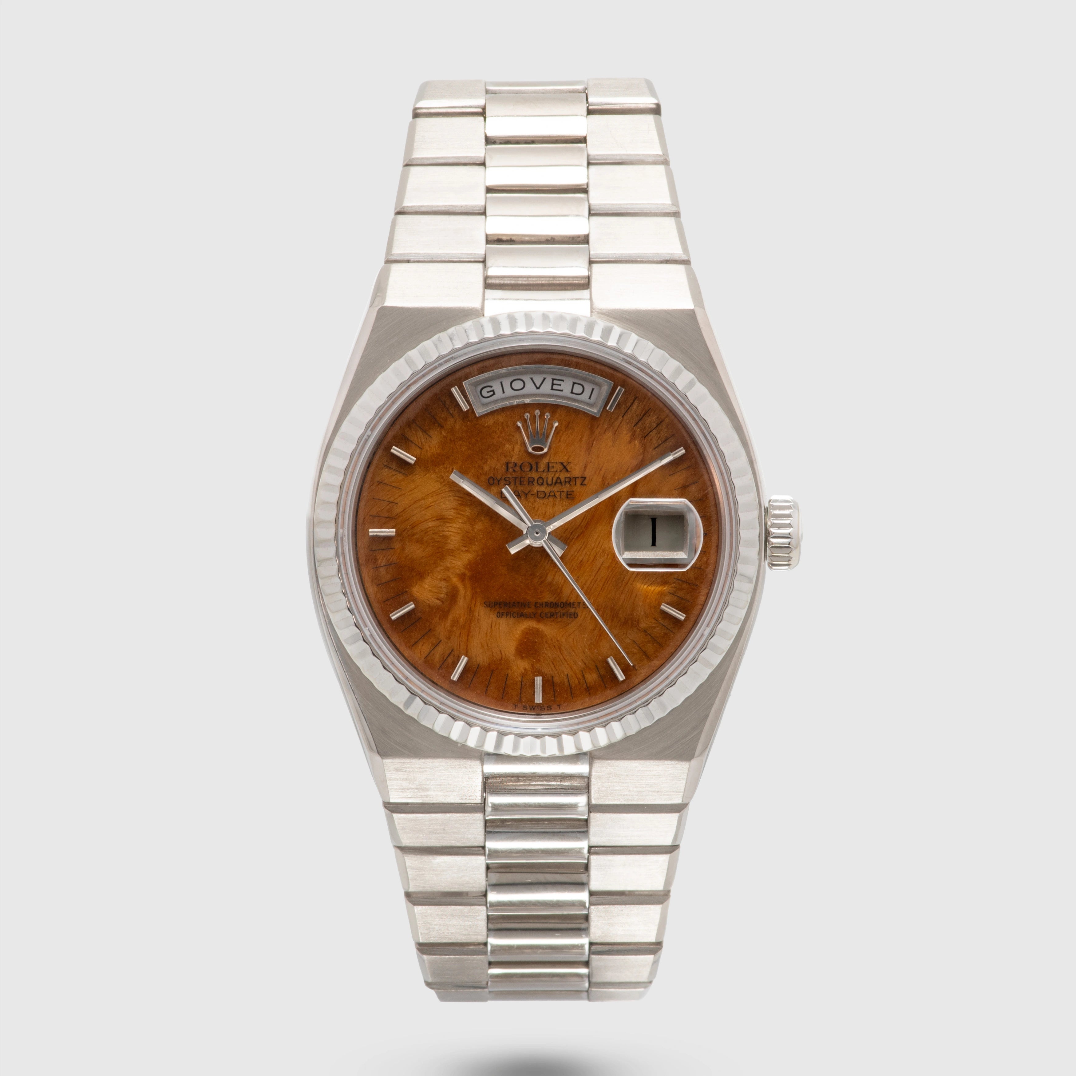 1978 Rolex Day Date Oysterquartz Birch Wood Dial Ref.  19019