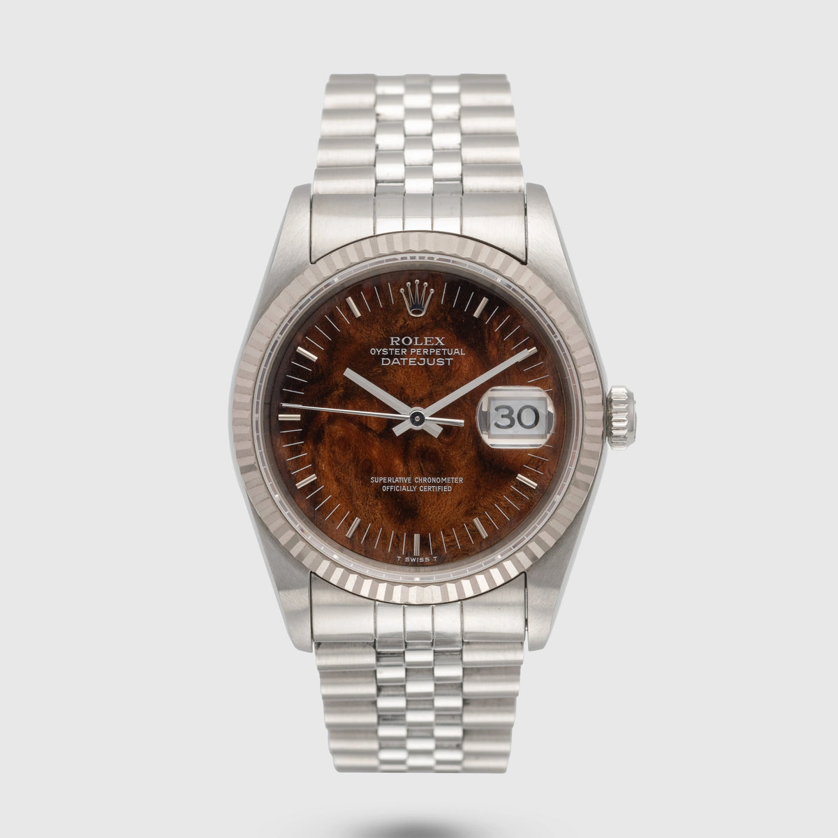 1989 Rolex Datejust Burl Wood Dial St/WG Ref. 16234
