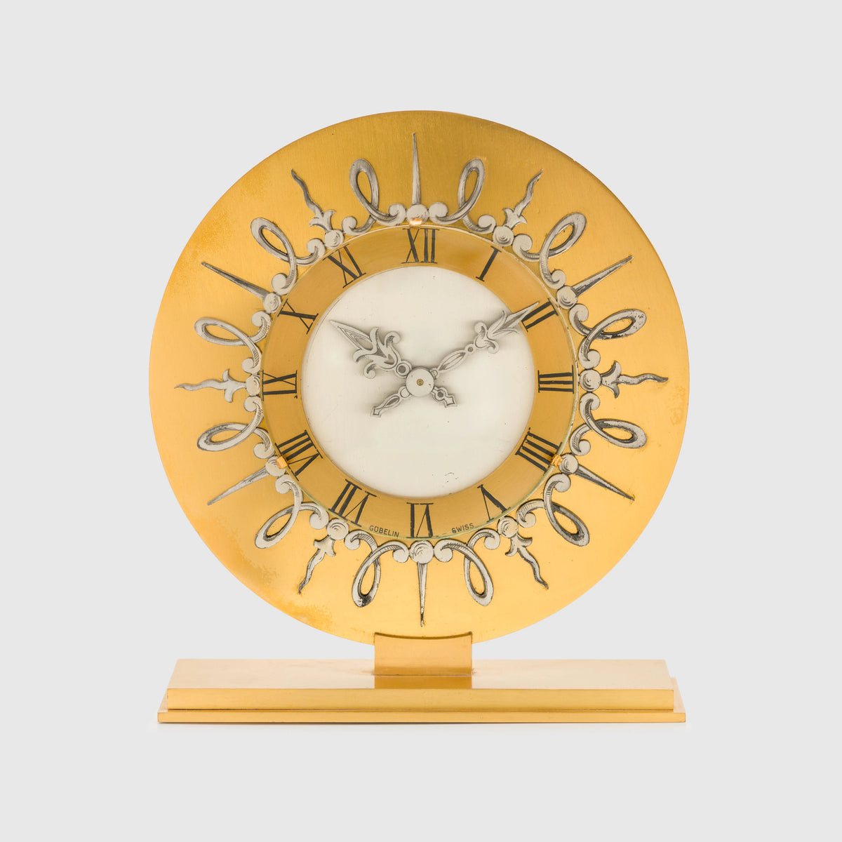 Gubelin Swiss Brass Round Table Clock