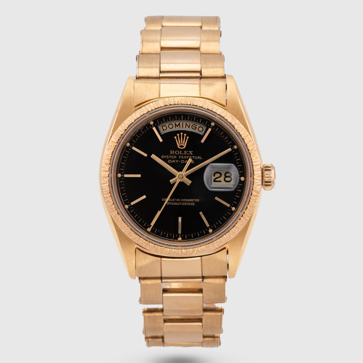 1965 Rolex Day Date Pink Gold Riveted Stretch Oyster Ref. 1807