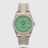 1988 Rolex Day Date Seafoam Stella Diamond Dial Ref. 18049