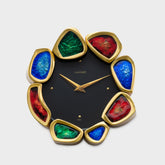 Luxor Gilt Brass and Enamel 8 Day Desk Clock