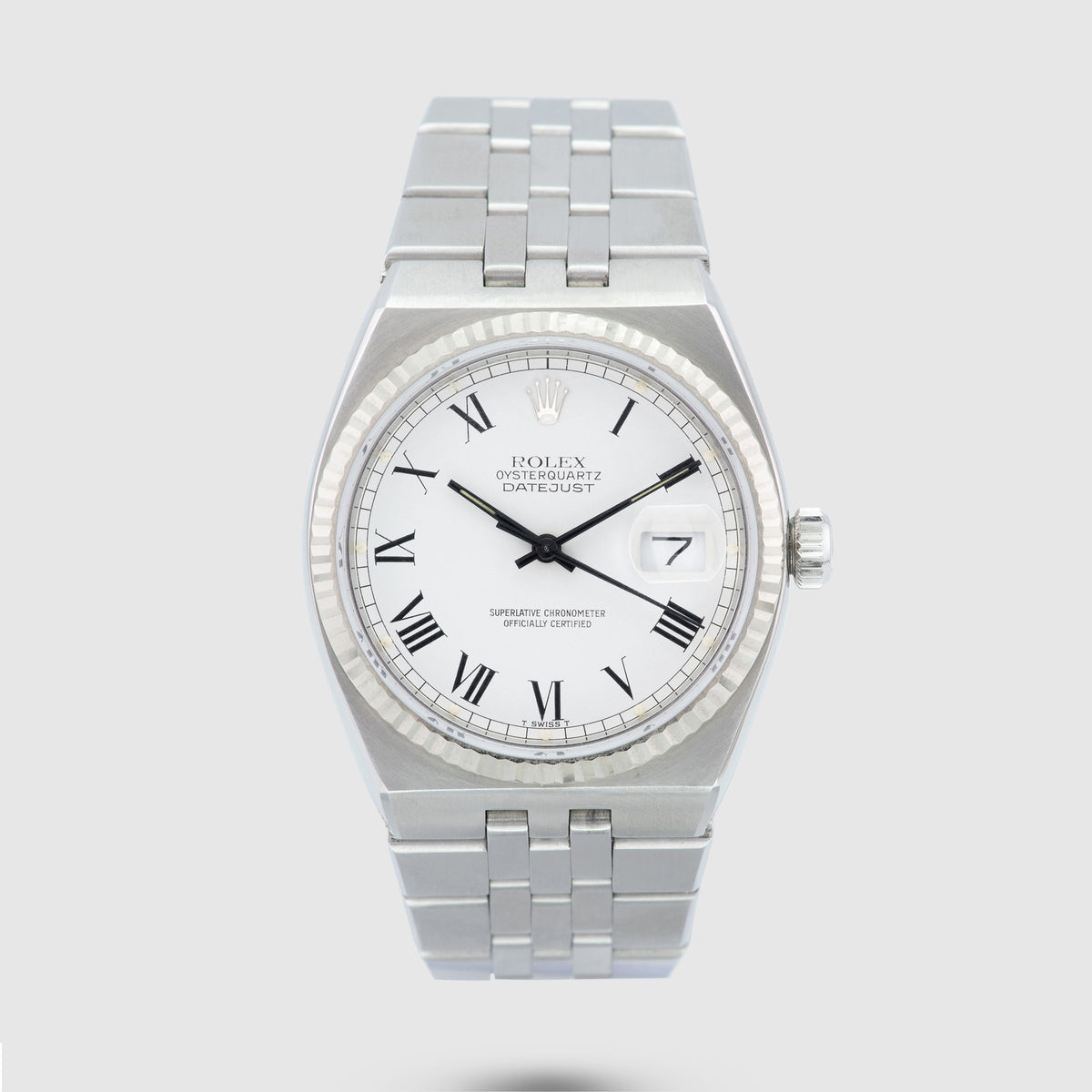 1981 Rolex Datejust Oysterquartz St/WG White Buckley Dial Ref. 17014