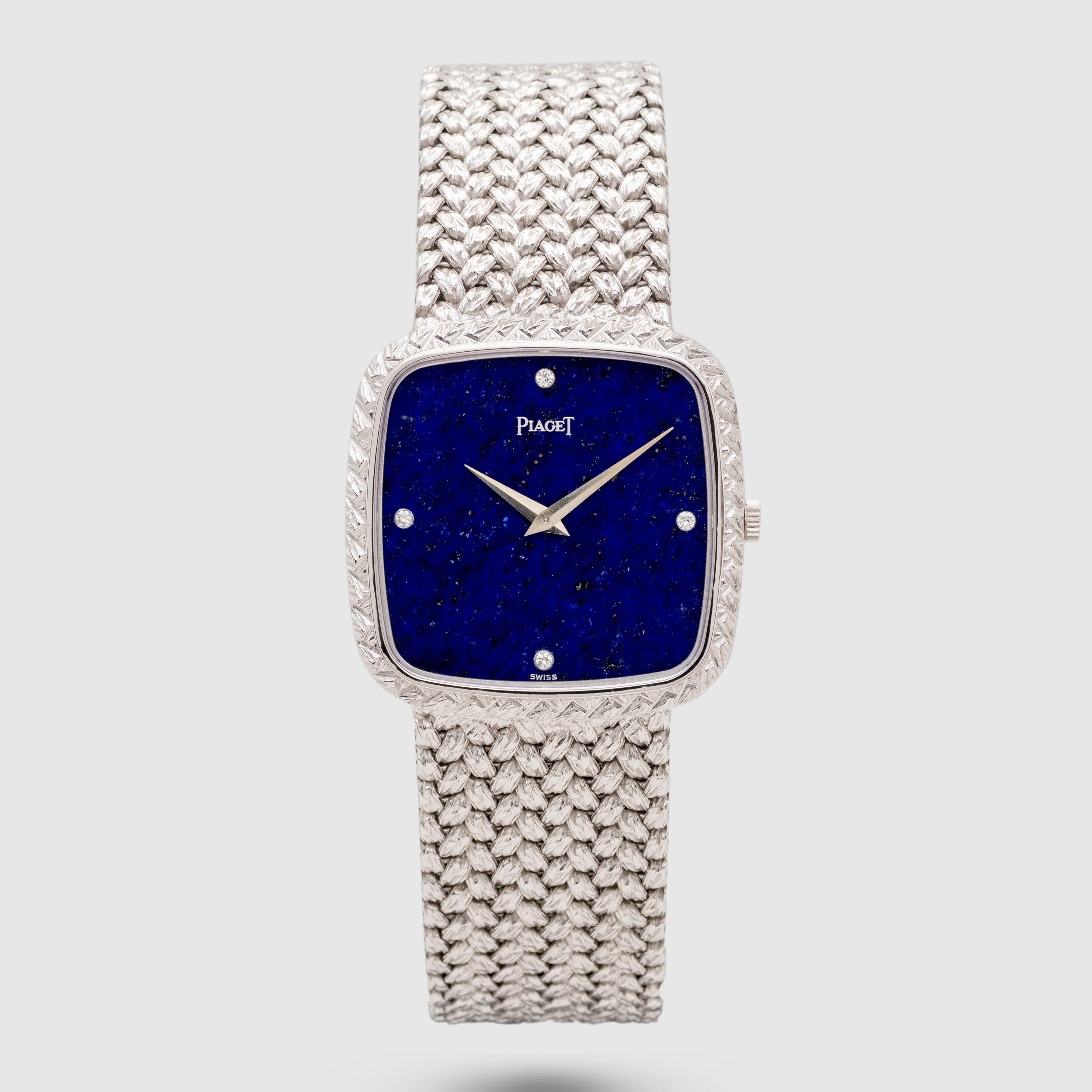 1970's Piaget White Gold Lapis Diamond Dial Ref. 9771 D2