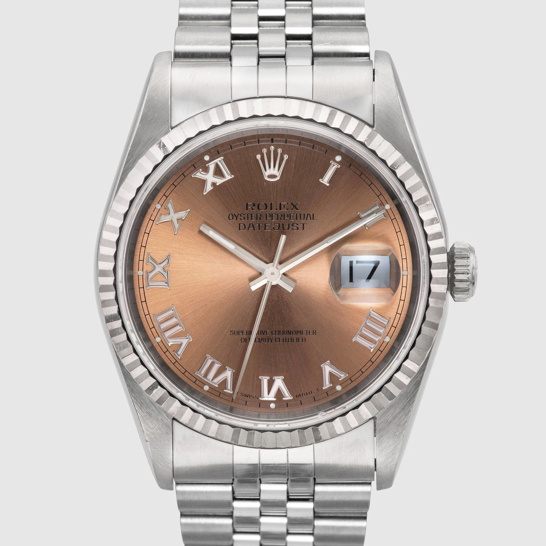 1996 Rolex Datejust St/WG Salmon Dial Ref. 16234 (Box & Paper)