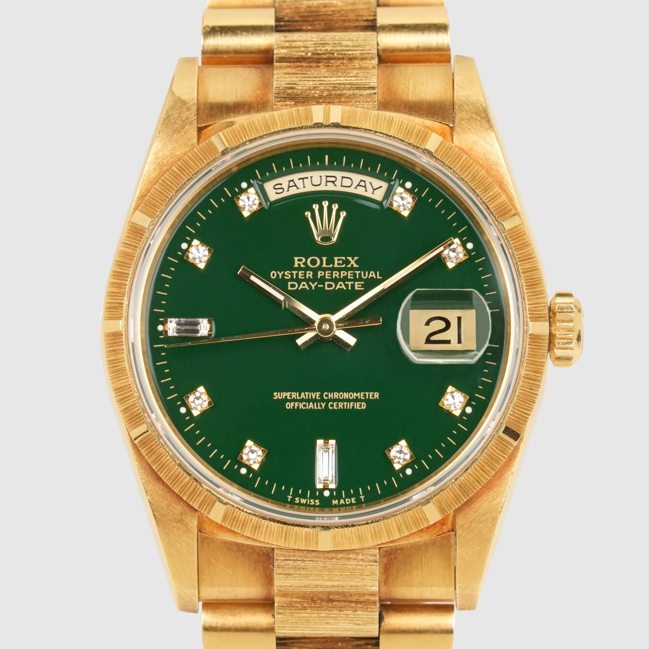 1994 Rolex Day Date British Racing Green Stella Diamond Dial Ref. 18248