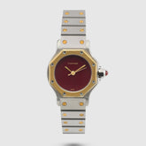 1990's Cartier Santos Octo St/G Burgundy Dial Ref. 907 (with Box & Warranty Booklet)