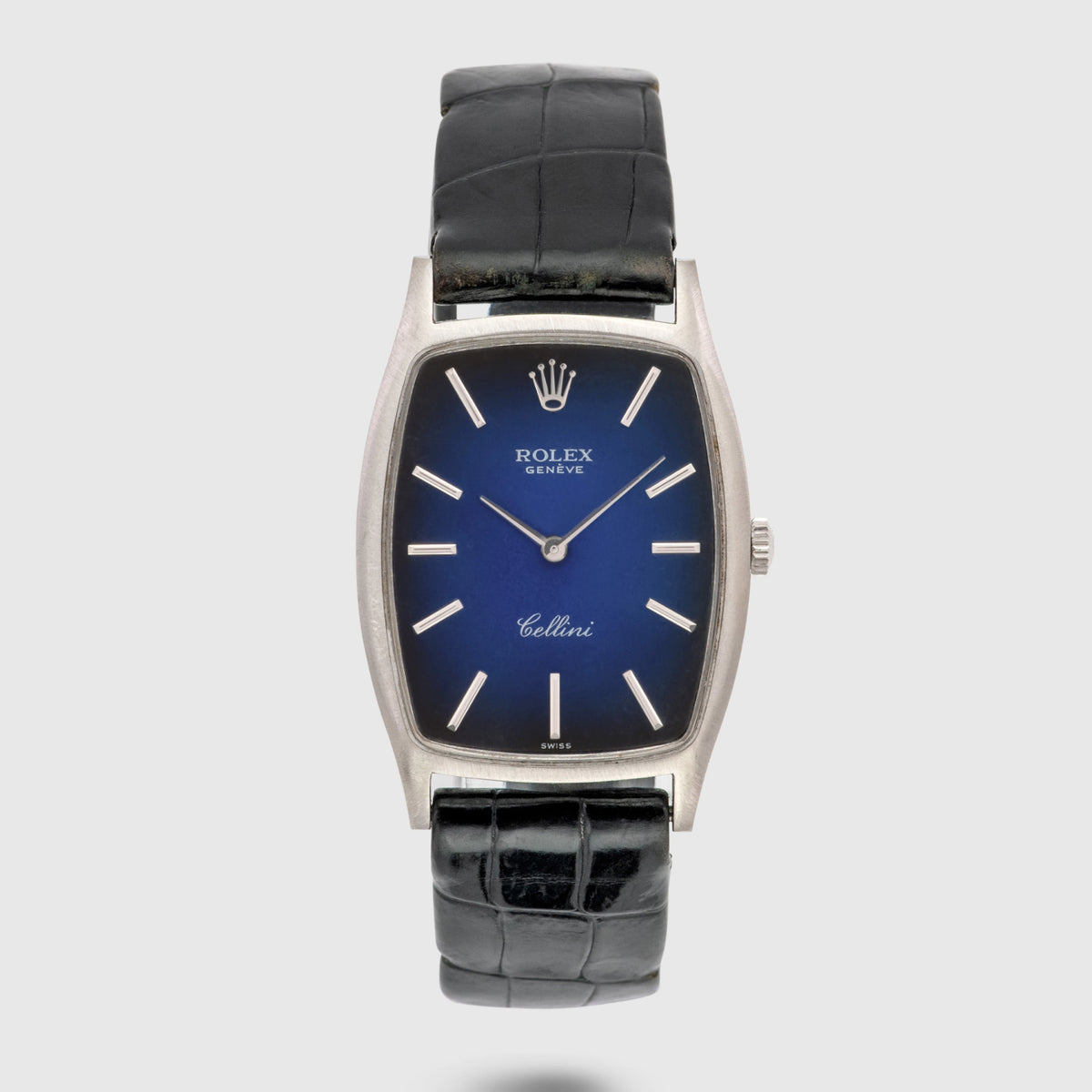 1974 Rolex Cellini Blue Vignette Dial White Gold Ref. 3807 (with Papers)