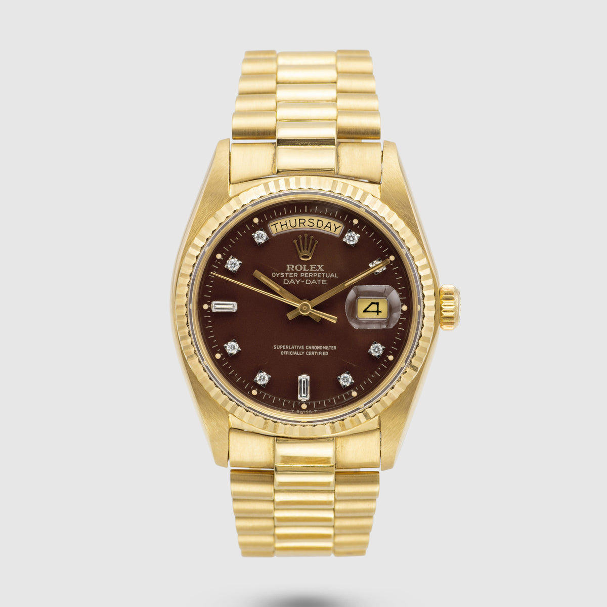 1967 Rolex Day Date Oxblood Stella Diamond Dial Ref. 1803 (with Papers)
