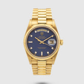 1987 Rolex Day Date Matte Blue Diamond Dial Unpolished Ref. 18038