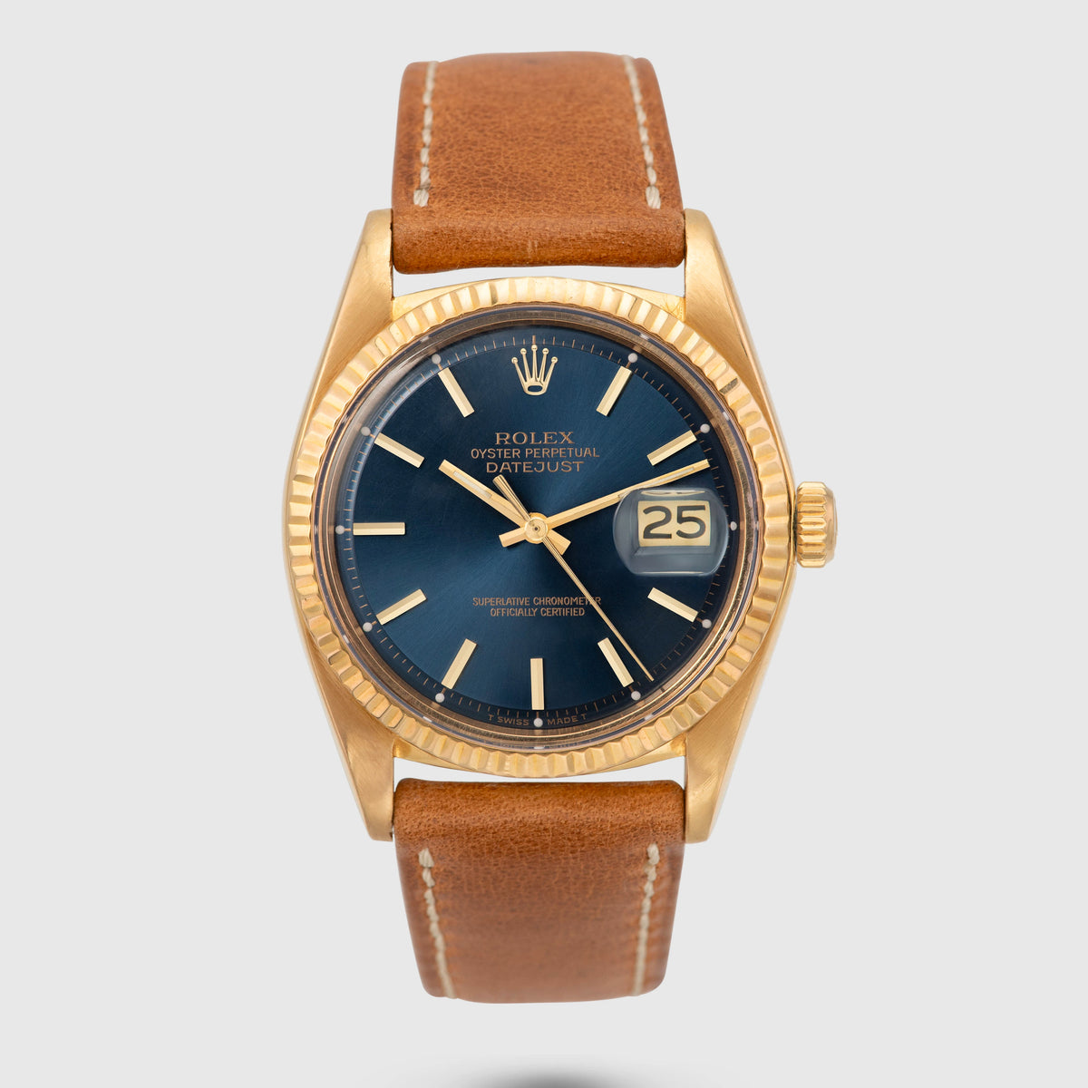 1973 Rolex Datejust 18K Blue Dial Ref. 1601