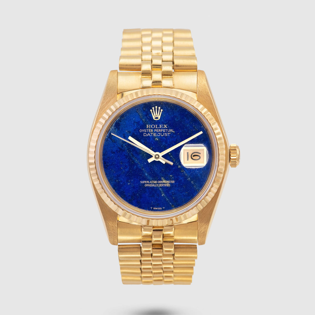 1979 Rolex Datejust 18K Yellow Gold Lapis Dial Ref. 16018 (with RSC Card & Pouch)