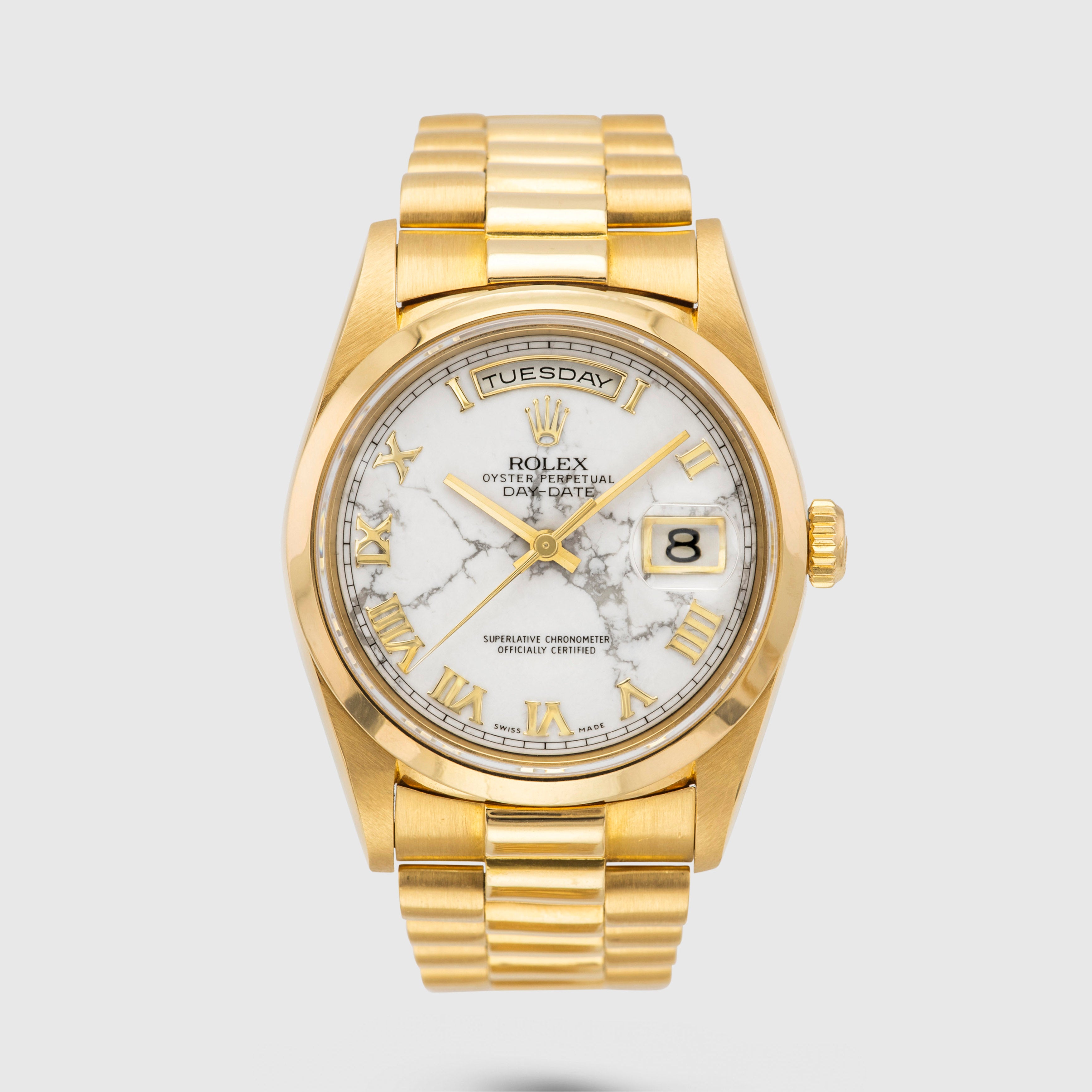1996 Rolex Day Date Howlite Stone Dial Ref. 18208