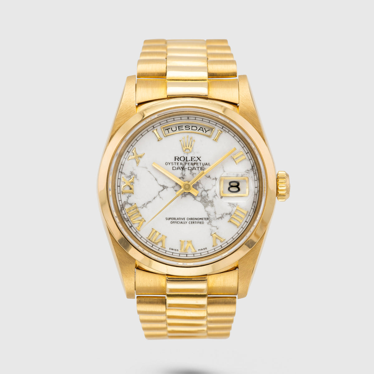 1996 Rolex Day Date Howlite Stone Dial Ref. 18208