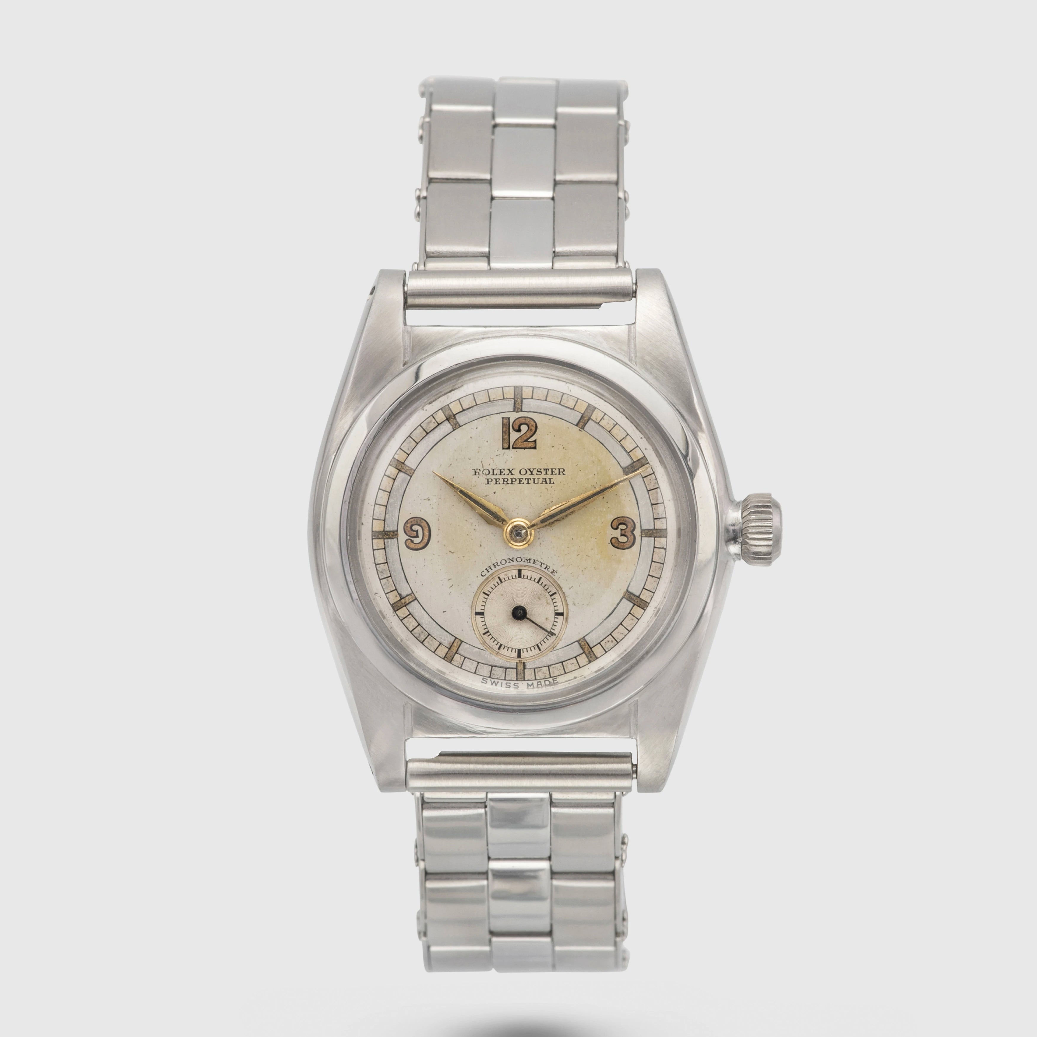 1940 Rolex Bubbleback Stainless Steel Scientific Dial Ref. 2764