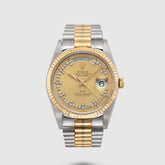 1990 Rolex Day Date Tridor Diamond String Dial 'AB' Ref. 18239B (with Warranty Certificate)