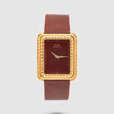 1970's Piaget Protocole Burgundy Dial Yellow Gold Ref. 74121 (with Special Box)