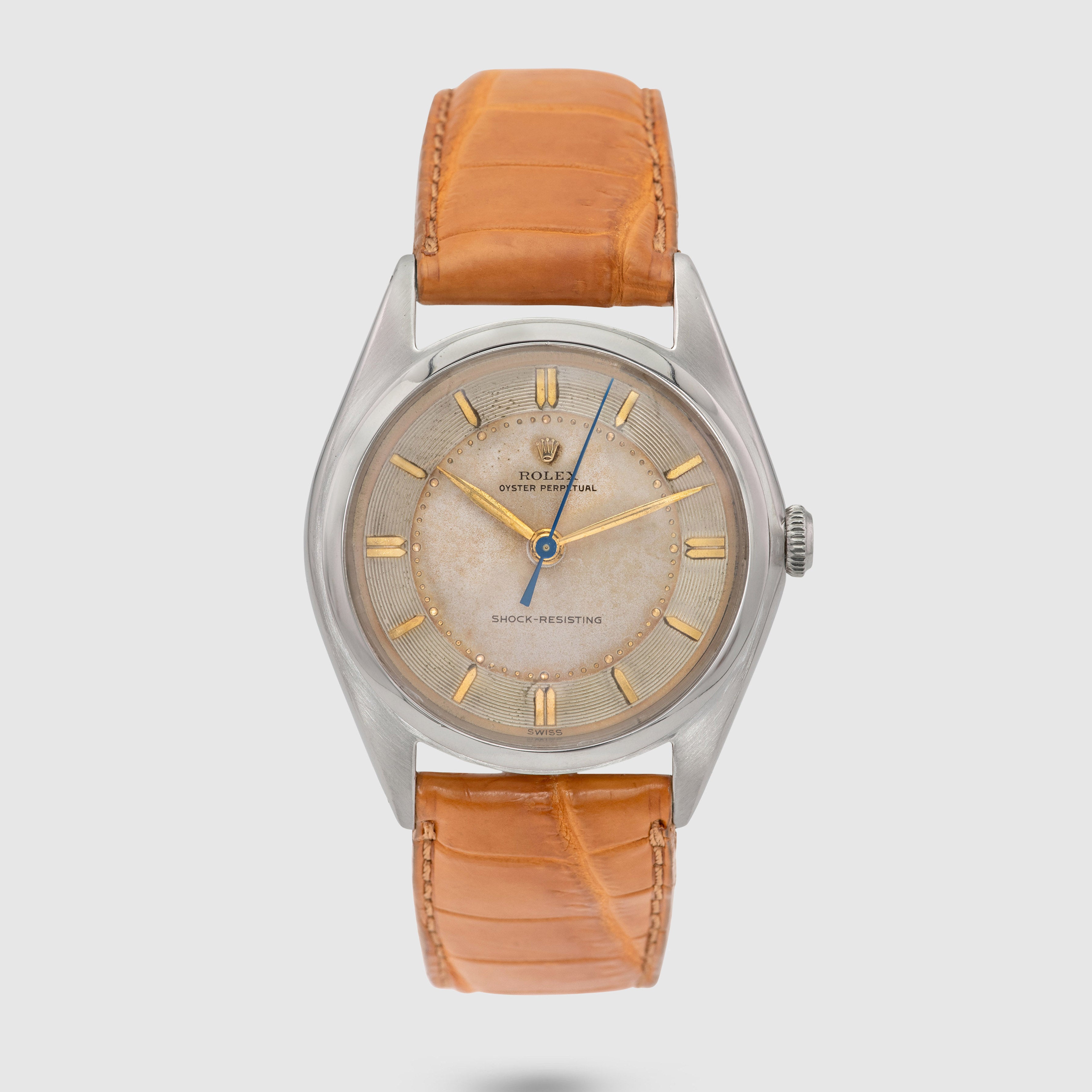 1946 Rolex Big Bubbleback Two Tone Dial Stainless Steel Ref. 5028