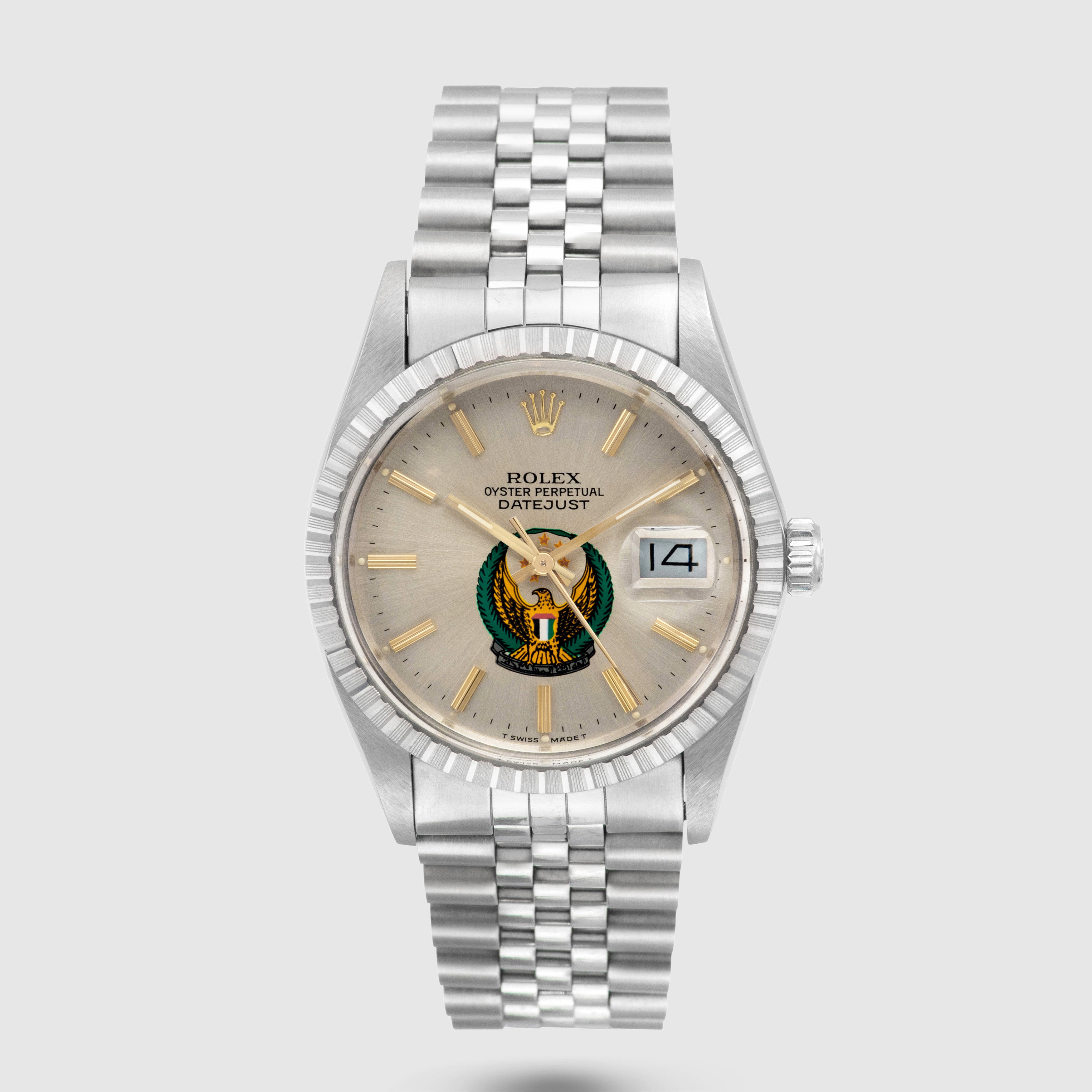 1988 Rolex Datejust Silver Dial 'UAE Armed Forces' Unpolished Like New Ref. 16030 (Full Set)