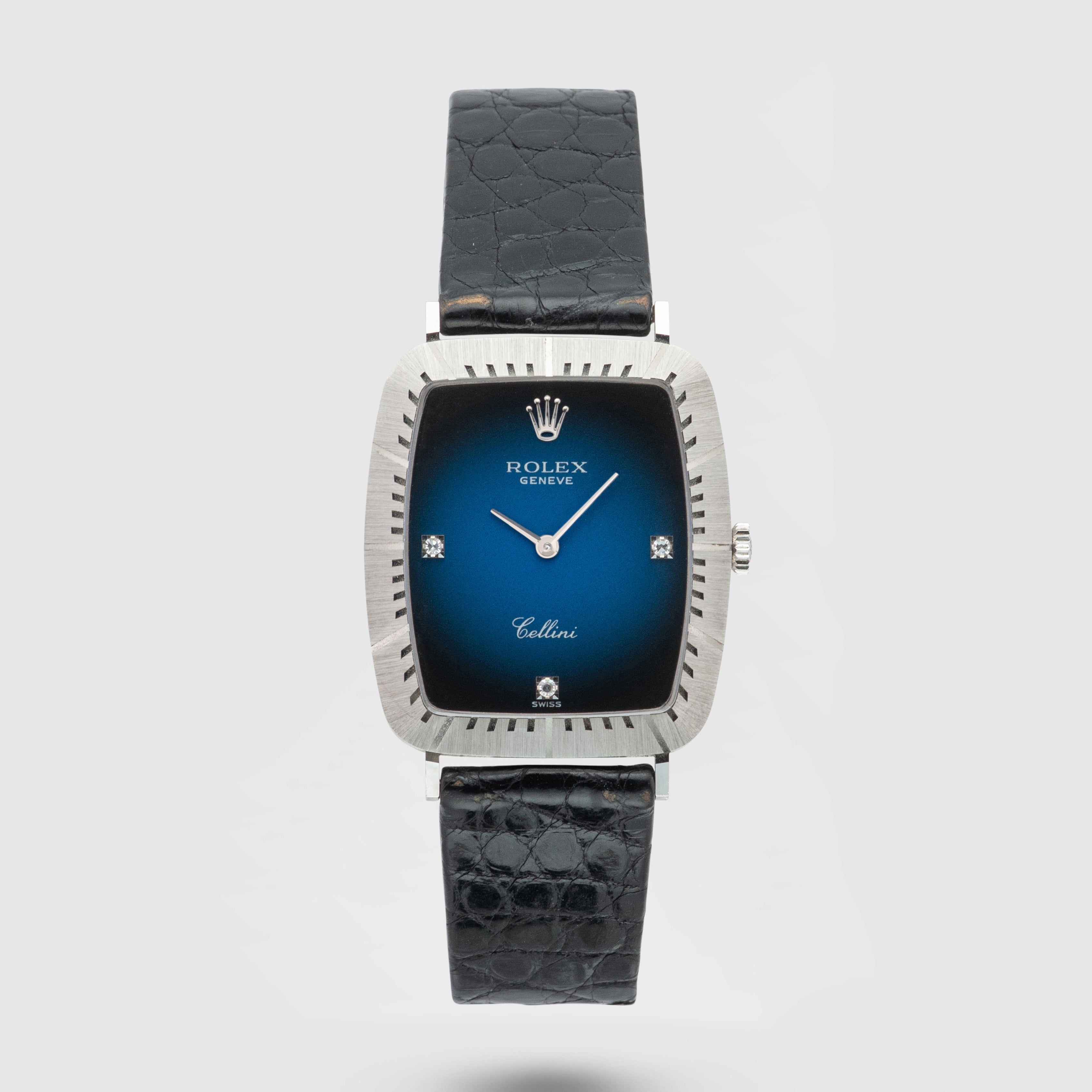 1981 Rolex Cellini Blue Vignette Dial White Gold Ref. 4087/9 (with Papers)