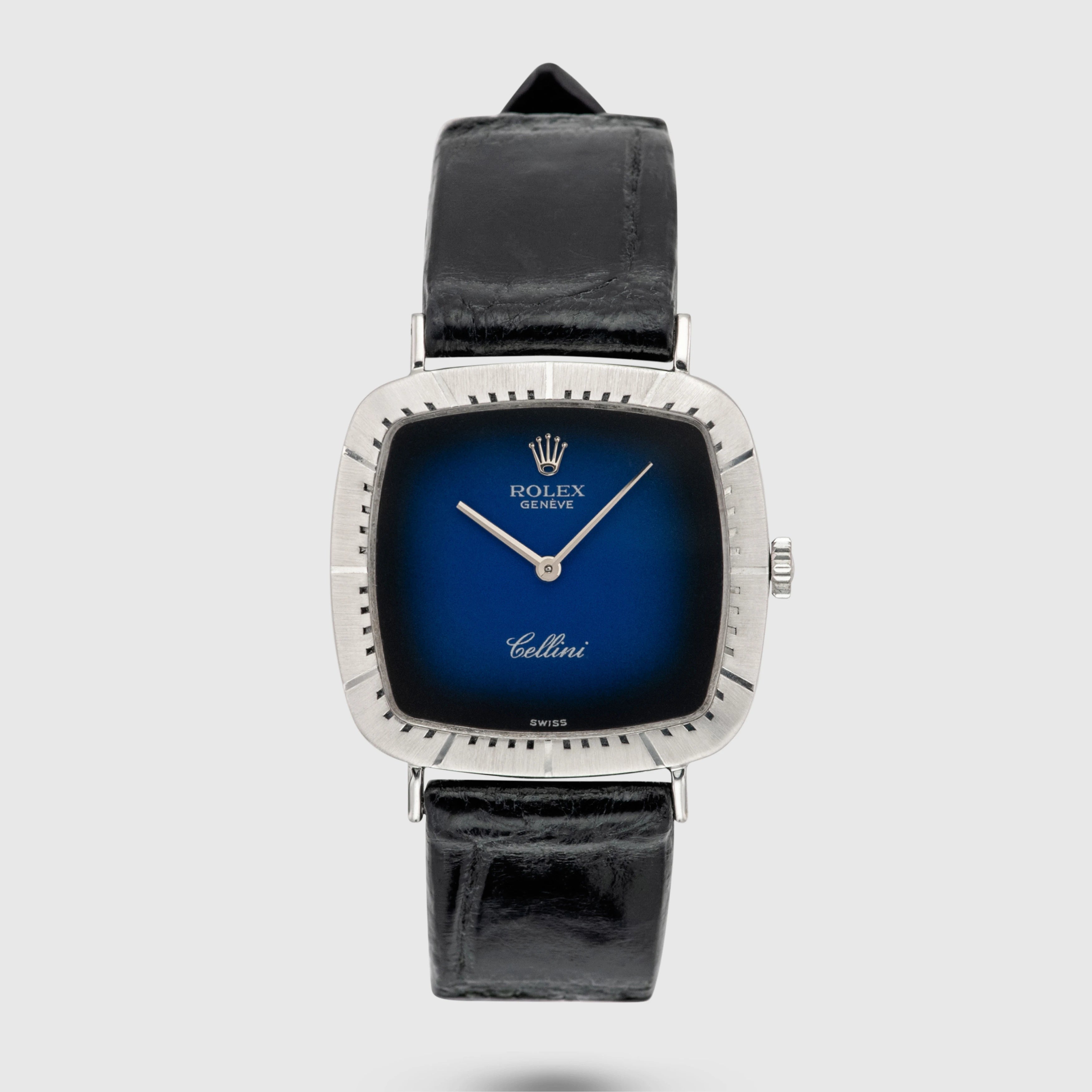 1981 Rolex Cellini Blue Vignette Dial White Gold Ref. 4084