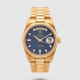 1987 Rolex Day Date Matte Blue Diamond Dial Unpolished Ref. 18038