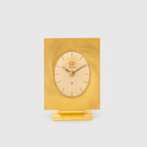Lecoultre Mini Rectangular Table clock in Brass