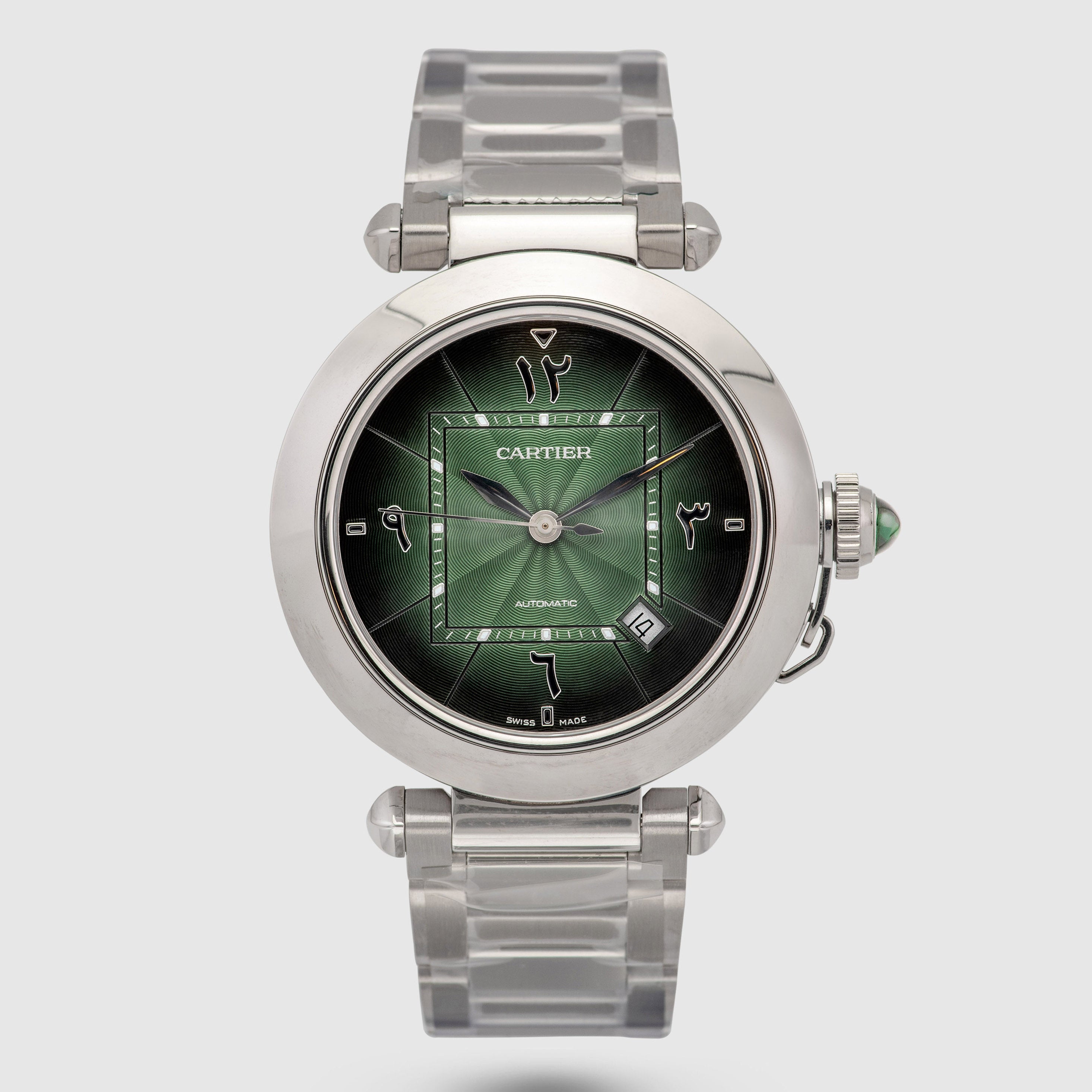 2021 Cartier Pasha Green Arabic Hindi Dial 'NEW' Ref. WSPA0022 (Full Set)