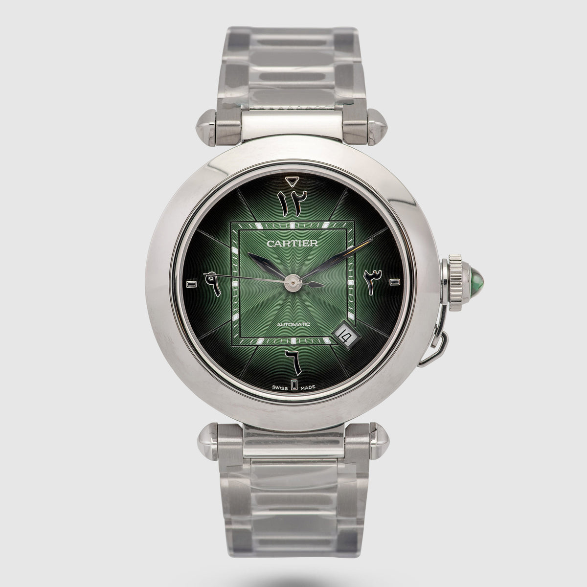 2021 Cartier Pasha Green Arabic Hindi Dial 'NEW' Ref. WSPA0022 (Full Set)