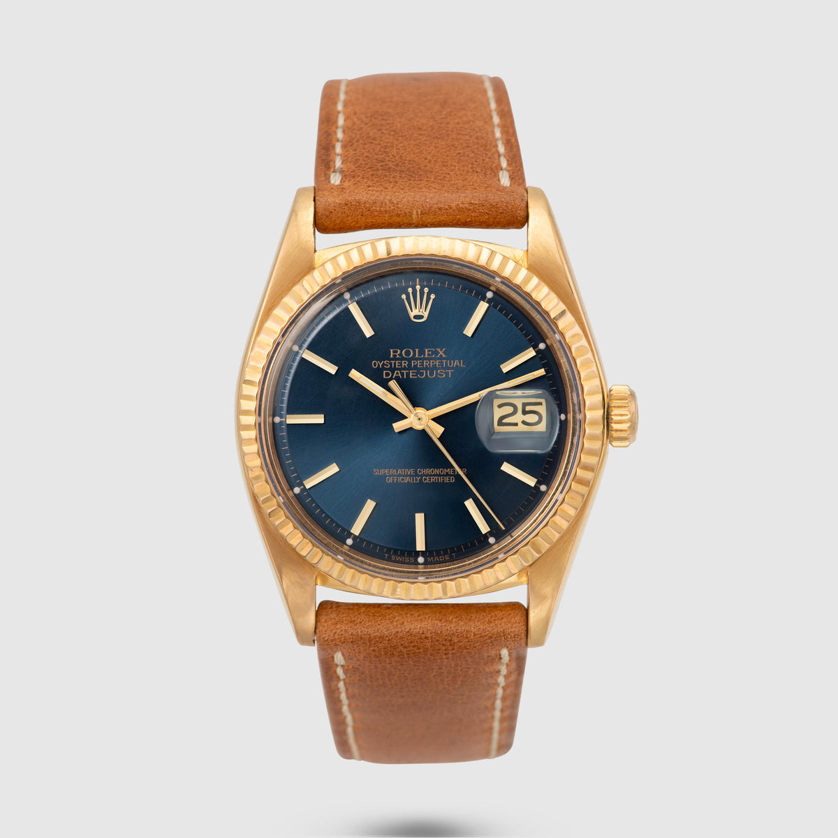 1973 Rolex Datejust 18K Blue Dial Ref. 1601