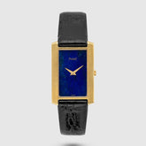 1970's Piaget Tank Yellow Gold Clous de Paris Lapis Dial Ref. 9214