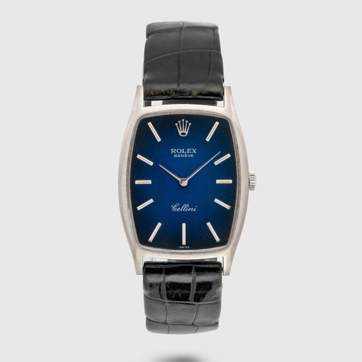 1974 Rolex Cellini Blue Vignette Dial White Gold Ref. 3807 (with Papers)