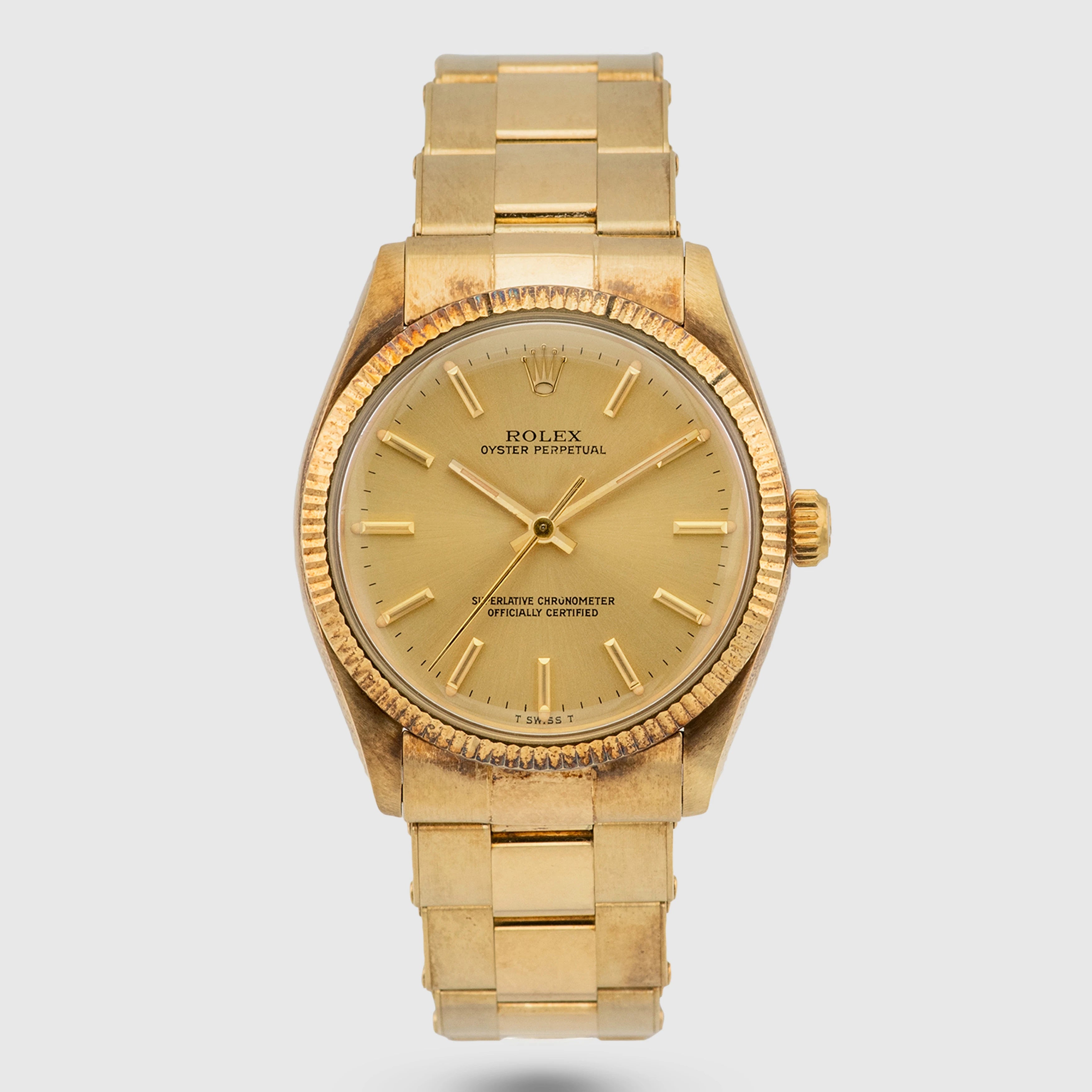 1976 Rolex Oyster Perpetual 18k Yellow Gold 'NOS' Ref. 1005