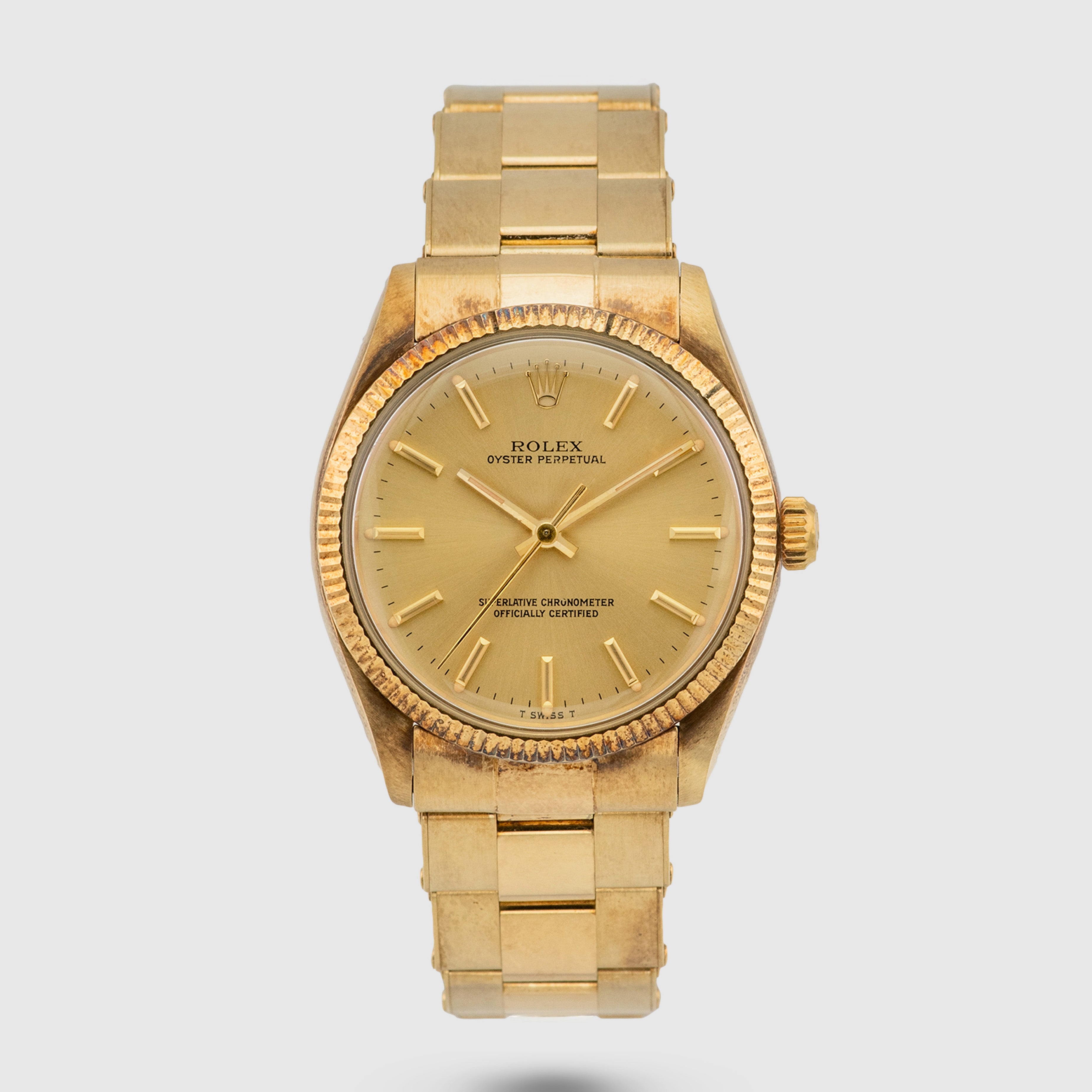 1976 Rolex Oyster Perpetual 14k Yellow Gold 'NOS' Ref. 1005