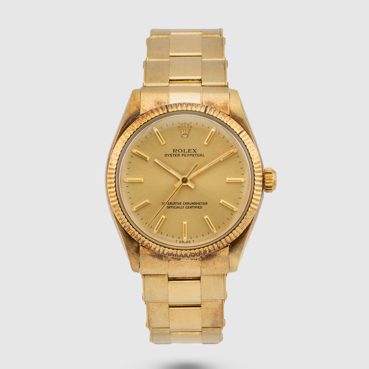 1976 Rolex Oyster Perpetual 14k Yellow Gold 'NOS' Ref. 1005