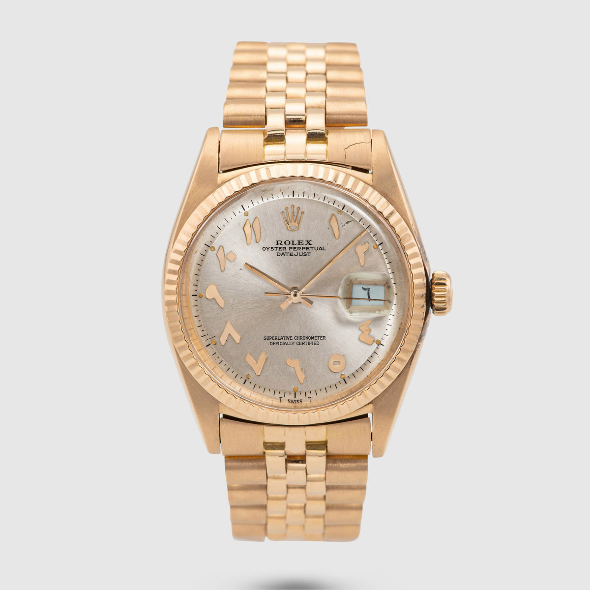 1969 Rolex Datejust Pink Gold Rare Arabic Hindi Dial Ref. 1601