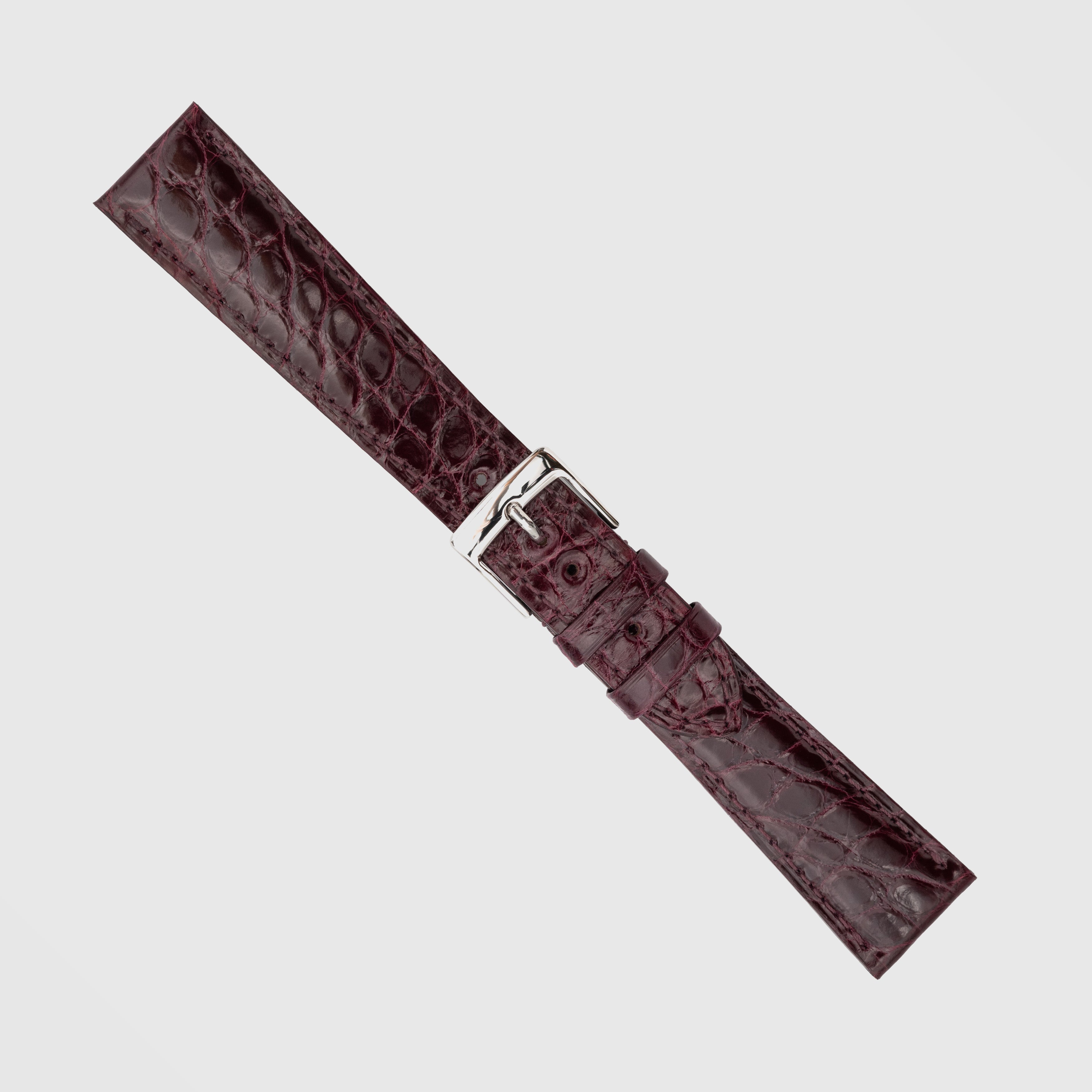 Camille Fournet Strap Alligator Glossy Round Scales Burgundy