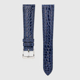Camille Fournet Strap Alligator Glossy Round Scales Blue Azure (Multiple Sizes)