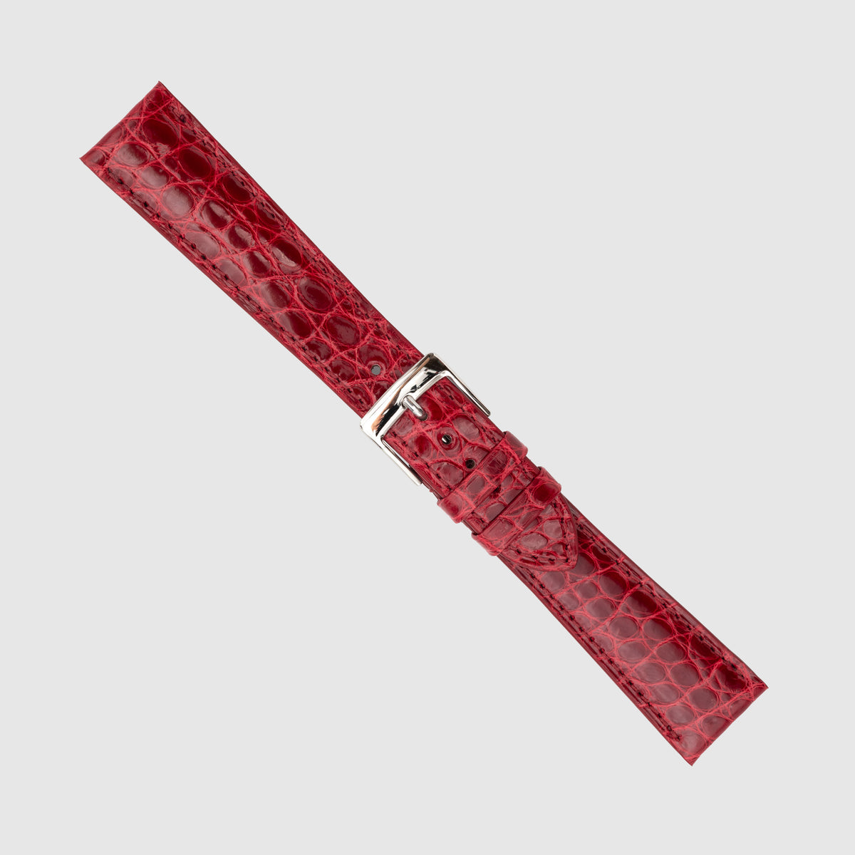 Camille Fournet Strap Alligator Glossy Round Scales Red