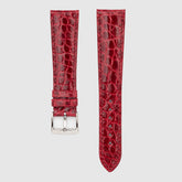 Camille Fournet Strap Alligator Glossy Round Scales Red