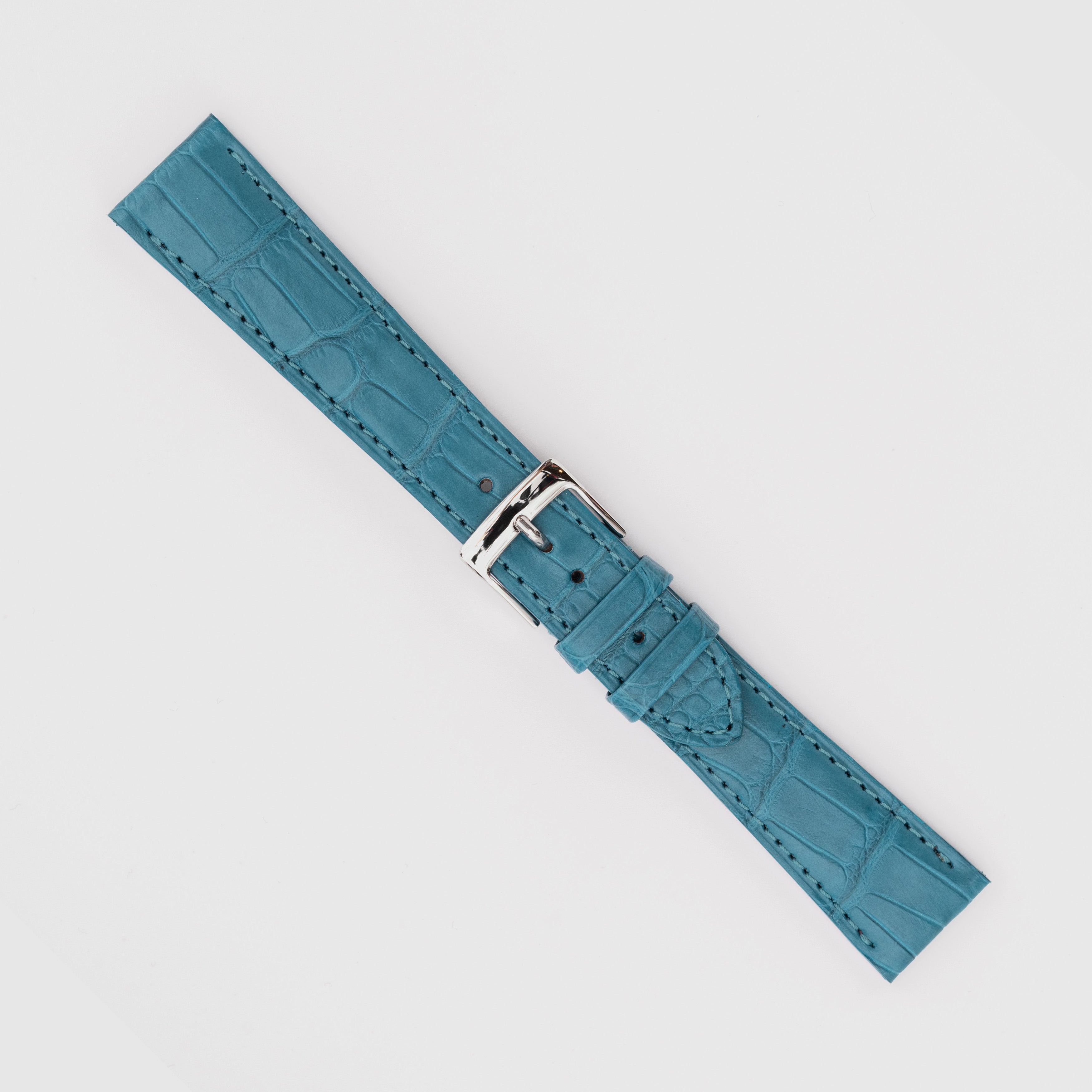 Camille Fournet Strap Alligator Matte Square Scales Light Blue