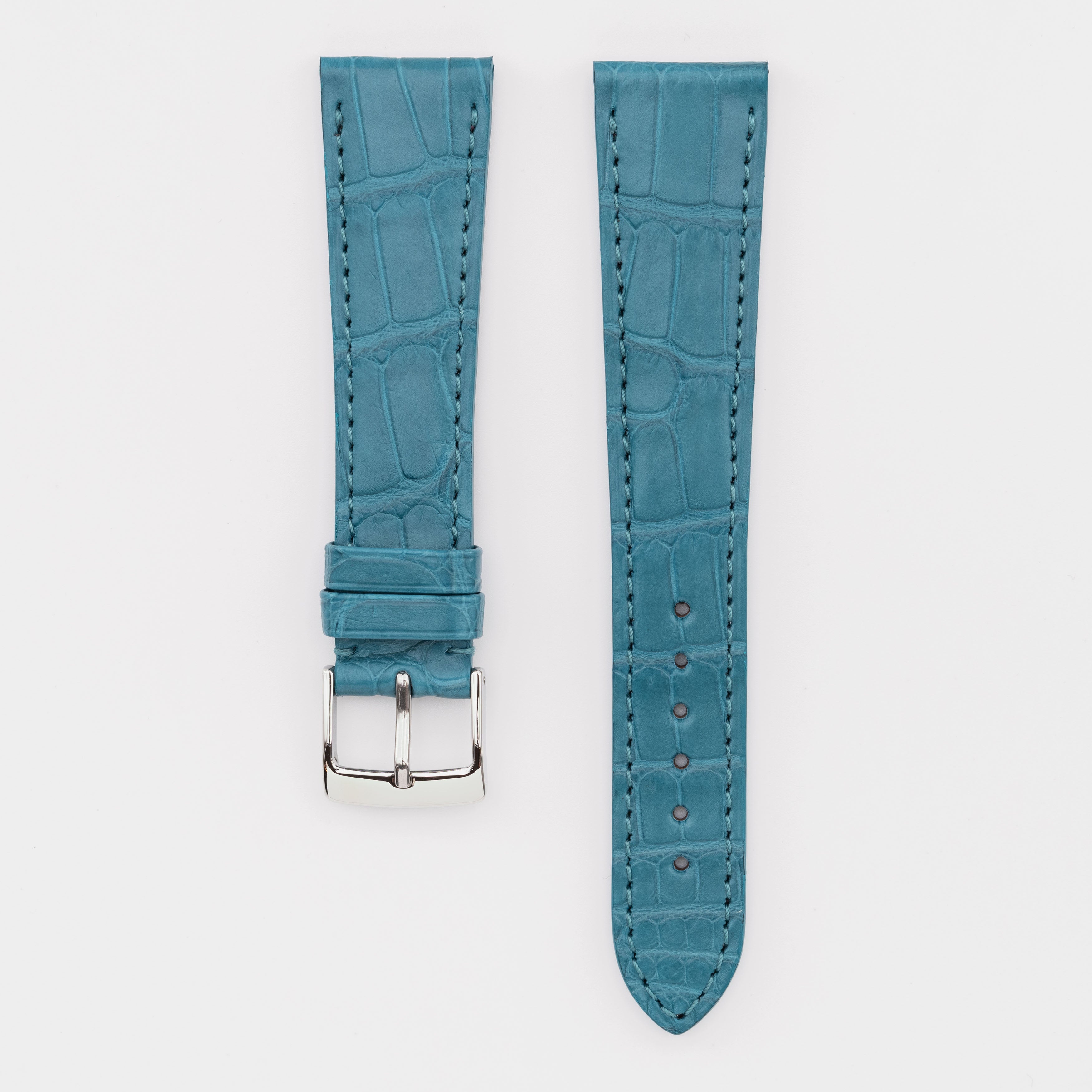 Camille Fournet Strap Alligator Matte Square Scales Light Blue