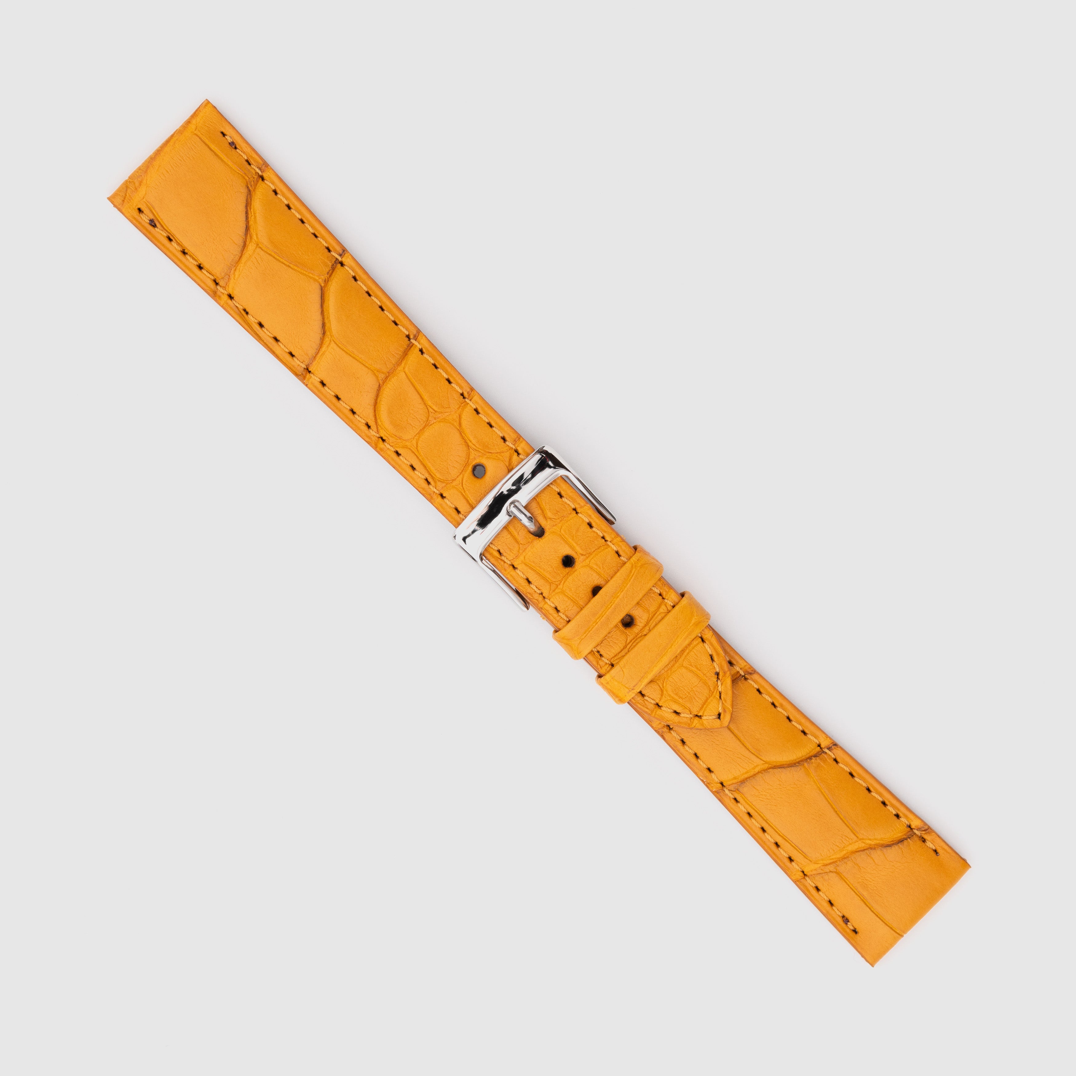 Camille Fournet Strap Alligator Matte Square Scales Ochre