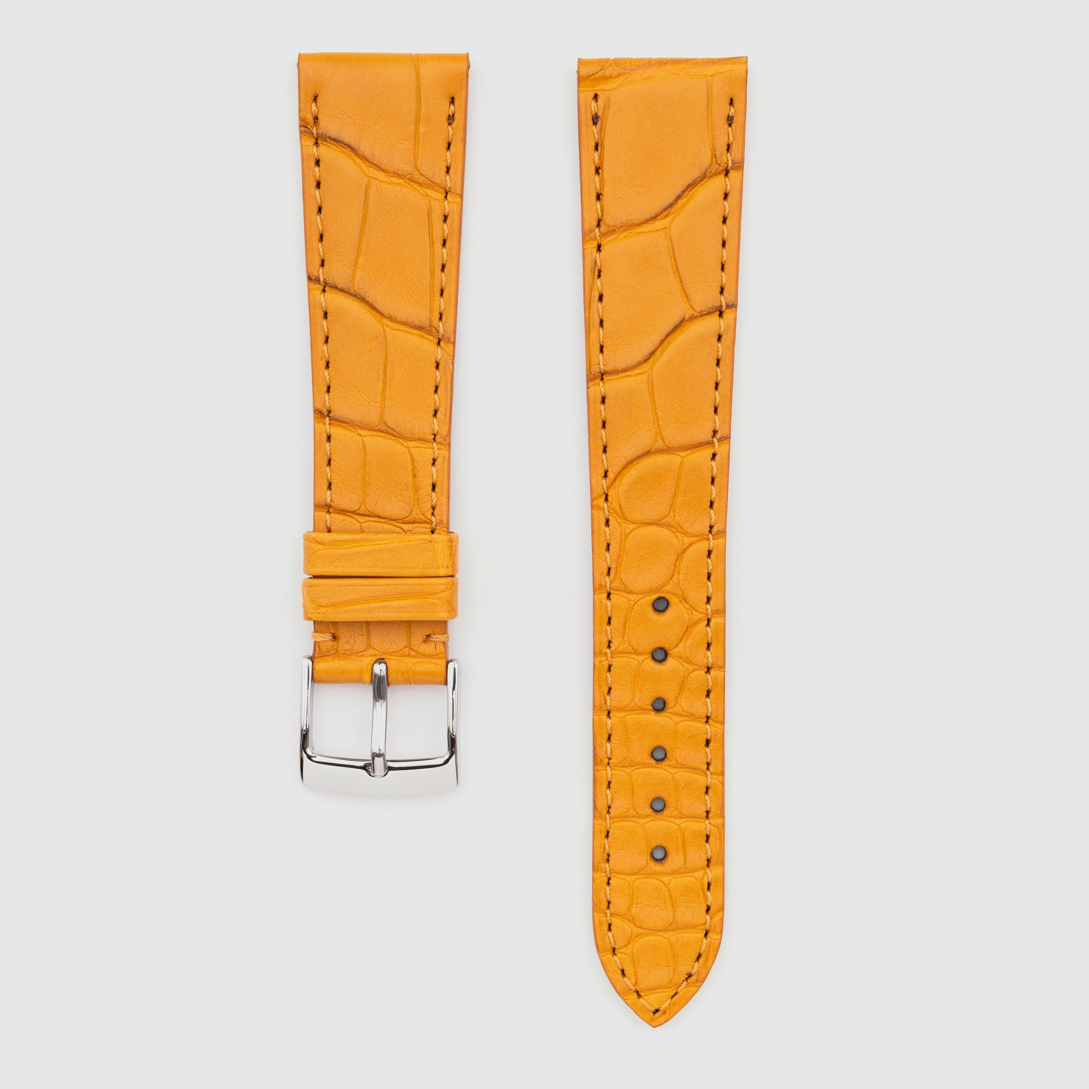 Camille Fournet Strap Alligator Matte Square Scales Ochre